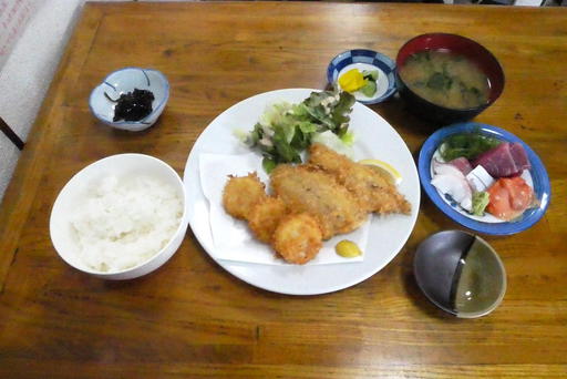 ほたてフライとアジフライ