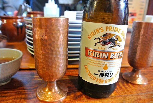 銅マグとビール